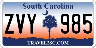 SC license plate ZVY985