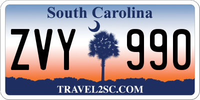 SC license plate ZVY990