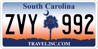SC license plate ZVY992