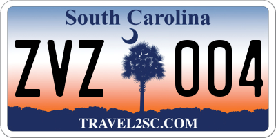 SC license plate ZVZ004