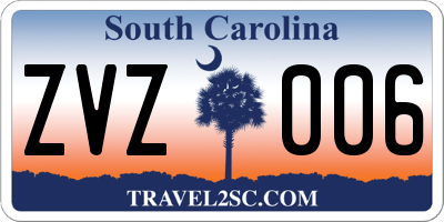 SC license plate ZVZ006