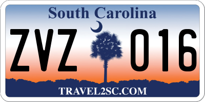 SC license plate ZVZ016
