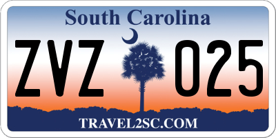 SC license plate ZVZ025