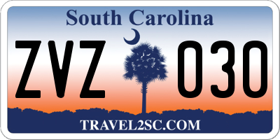 SC license plate ZVZ030