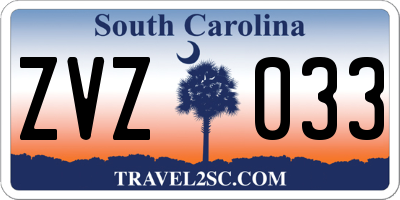 SC license plate ZVZ033