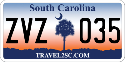 SC license plate ZVZ035