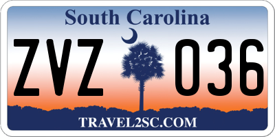 SC license plate ZVZ036