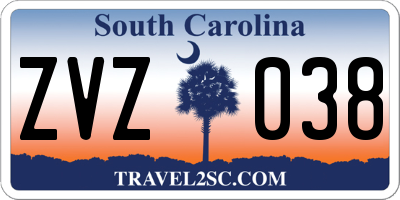 SC license plate ZVZ038