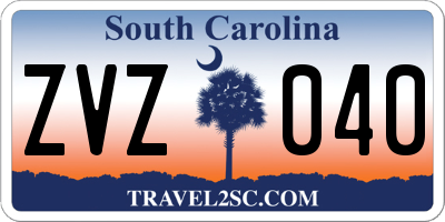 SC license plate ZVZ040