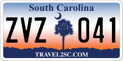 SC license plate ZVZ041