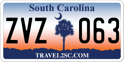SC license plate ZVZ063