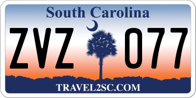 SC license plate ZVZ077