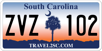 SC license plate ZVZ102