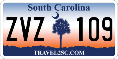 SC license plate ZVZ109