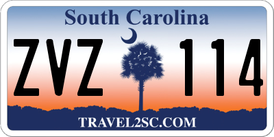 SC license plate ZVZ114