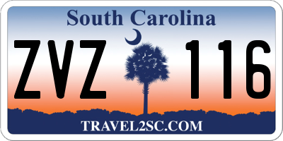 SC license plate ZVZ116