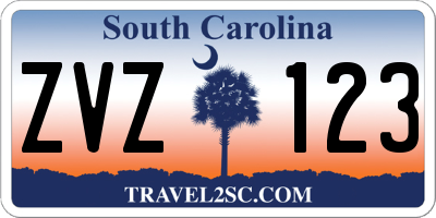SC license plate ZVZ123