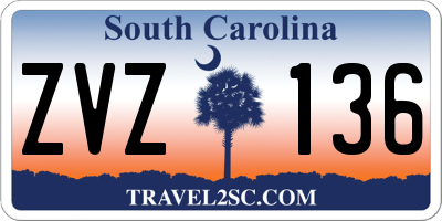 SC license plate ZVZ136