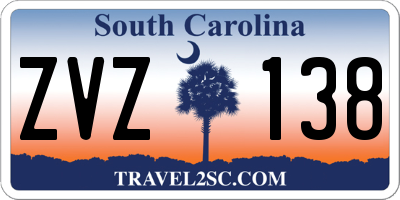 SC license plate ZVZ138
