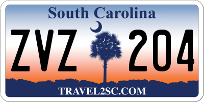 SC license plate ZVZ204