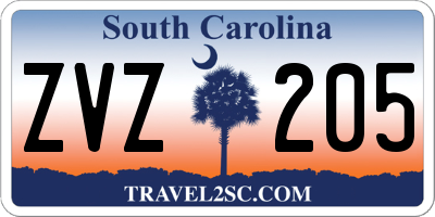 SC license plate ZVZ205