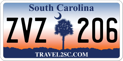 SC license plate ZVZ206