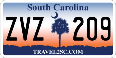 SC license plate ZVZ209