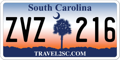 SC license plate ZVZ216