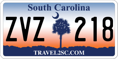 SC license plate ZVZ218