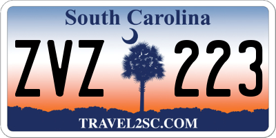 SC license plate ZVZ223