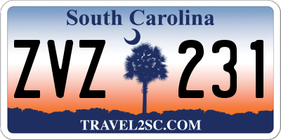 SC license plate ZVZ231