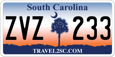 SC license plate ZVZ233