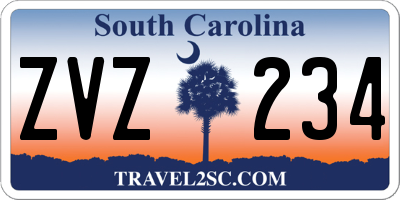 SC license plate ZVZ234