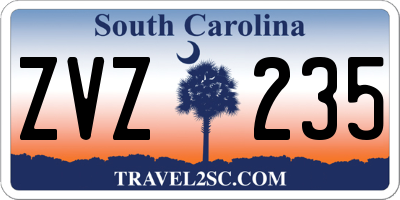 SC license plate ZVZ235