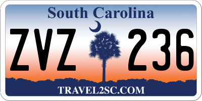SC license plate ZVZ236