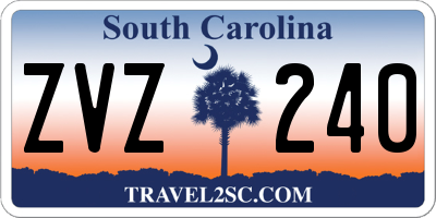 SC license plate ZVZ240