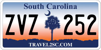 SC license plate ZVZ252