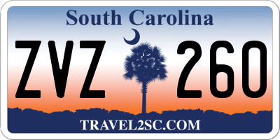 SC license plate ZVZ260