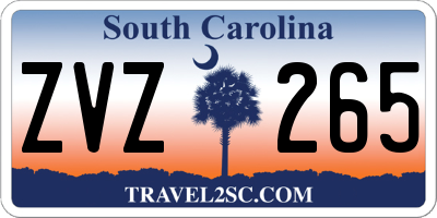 SC license plate ZVZ265