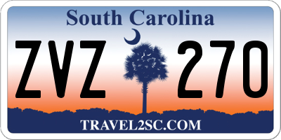 SC license plate ZVZ270