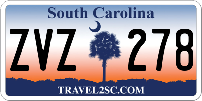 SC license plate ZVZ278