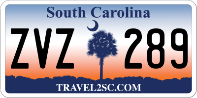 SC license plate ZVZ289