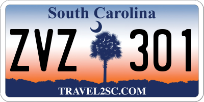 SC license plate ZVZ301