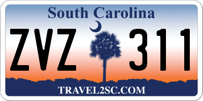 SC license plate ZVZ311