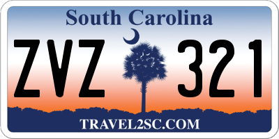 SC license plate ZVZ321