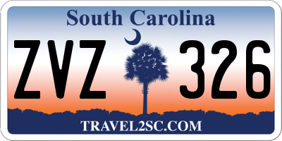 SC license plate ZVZ326