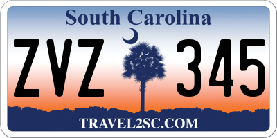 SC license plate ZVZ345