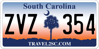 SC license plate ZVZ354