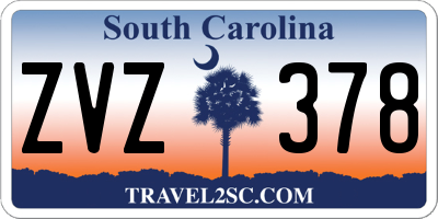 SC license plate ZVZ378