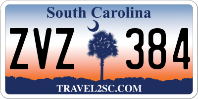 SC license plate ZVZ384